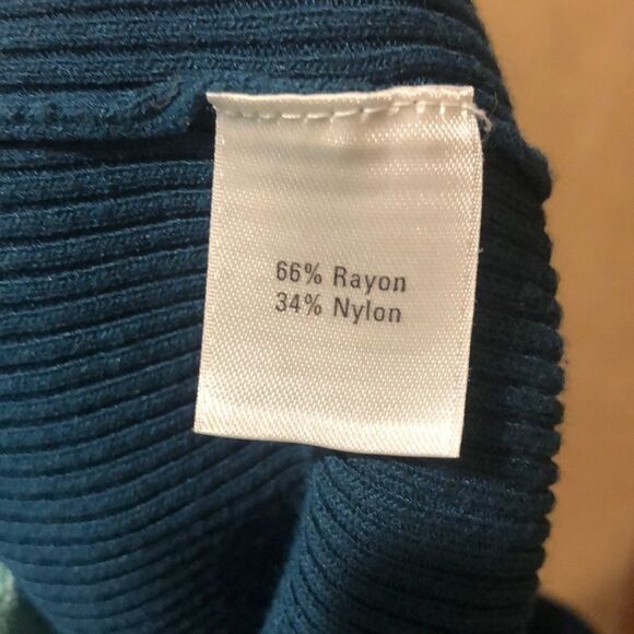 SEMANTICS v neck aquamarine button down sweater - Picture 5 of 7